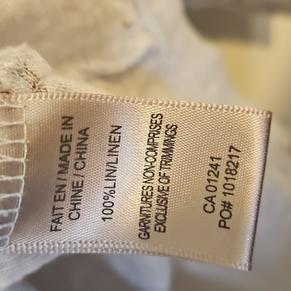 Womens Large 100% linen Graphic Tee Crew Neck Long Sleeve Shirt light blue - Picture 4 of 4